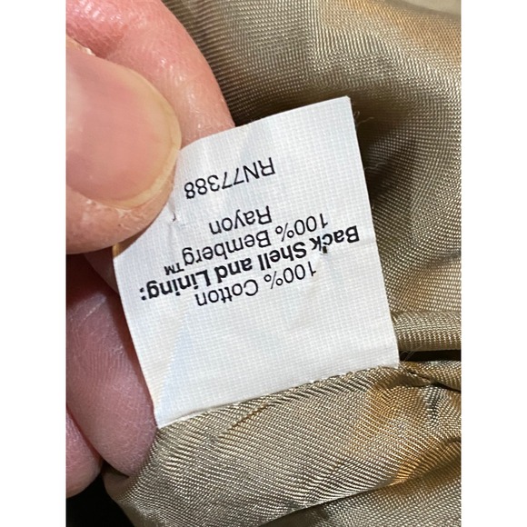 J.Crew Mens Tan White Striped Cotton Bemberg Waistcoat Vest Style 12446 Size M - Picture 5 of 10